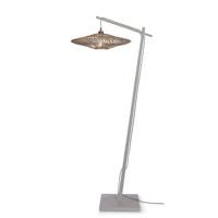 GOOD&MOJO Vloerlamp 'Zanzibar' Bamboe en rotan, 176cm, kleur Wit - thumbnail