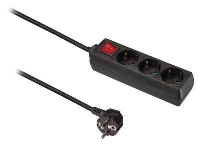 Valueline vles315f002bl stekkerdoos 3-wegs zwart