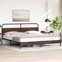 Bedframe zonder matras metaal bruin eikenkleur 180x200 cm - thumbnail