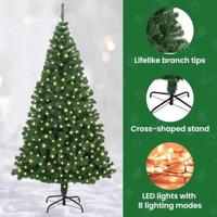 VidaXL Kunstkerstboom groen 180 cm pvc en staal en kunststof - thumbnail