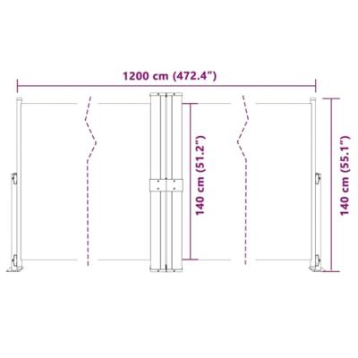 Windscherm uittrekbaar 140x1200 cm bruin Windscherm uittrekbaar 140x1200 cm bruin