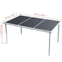 Tuintafel 150x90x74 cm staal zwart - thumbnail