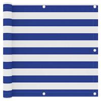 VidaXL Balkonscherm 90x500 cm oxford stof wit en blauw - thumbnail
