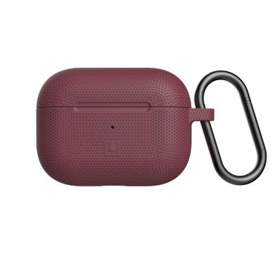 U by UAG [U] DOT Soft Touch siliconen hoes Apple Airpods Pro Case [Wireless Charging Compatible (LED zichtbaar), getextureerd ontwerp, Lightning-aansluiting afdekking, karabijnhaak] aubergine