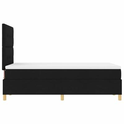 Boxspring bed met matras met hoofdeinde Zwart 120 x 200 cm Stof