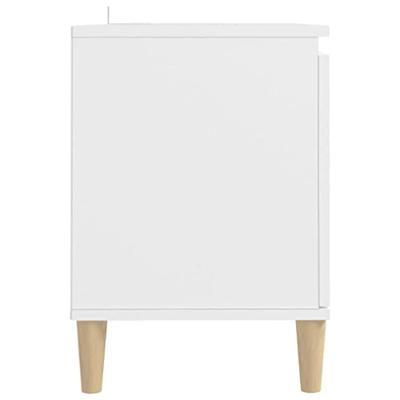 Tv-meubel met massief houten poten 103,5x35x50 cm wit