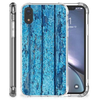 Apple iPhone Xr Stevig Telefoonhoesje Wood Blue Apple iPhone Xr Stevig Telefoonhoesje Wood Blue