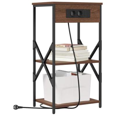 Nachtkastje 2 pcs Bruin Eiken 41 x 31 x 76 cm Bewerkt hout