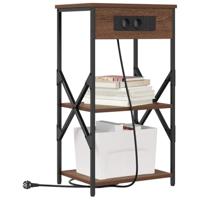 Nachtkastje 2 pcs Bruin Eiken 41 x 31 x 76 cm Bewerkt hout - thumbnail