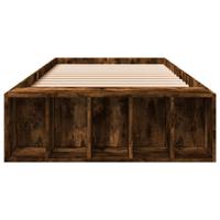 Bedframe bewerkt hout gerookt eikenkleurig 75x190 cm - thumbnail