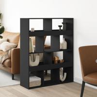 Kamerscherm 100x33x125,5 cm bewerkt hout zwart - thumbnail