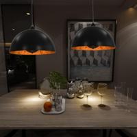 VidaXL Plafondlampen 2 st halfrond e27 40 cm zwart en goudkleurig - thumbnail