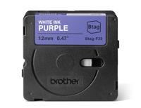 Brother BTAG-F35 labelprinter-tape Wit op paars - thumbnail
