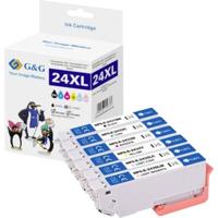 G&G Inktcartridge Compatibel Zwart, Cyaan, Magenta, Geel, Foto cyaan, Foto magenta NP5-E-2431-6 GP-E24XLBKCMYLCLM-6P - thumbnail