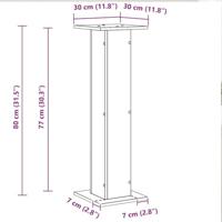 VidaXL Luidspreker standaards 2 pcs zwart eiken 30 x 30 x 80 cm - thumbnail