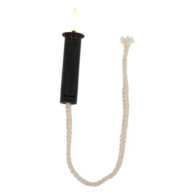 Led fles kaars vlam Lyon D 2,2 cm H 10 cm zwart