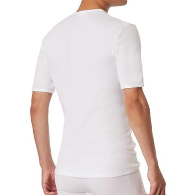 Heren T-Shirt Rib - Feinrib Original - 100% katoenen witte heren ondershirts korte mouw