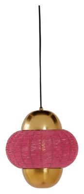 Light & Living Hanglamp 'Cetara' Kralen, 26cm, kleur Roze/Brons Light & Living Hanglamp 'Cetara' Kralen, 26cm, kleur Roze/Brons