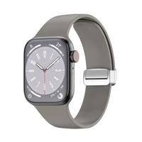 Siliconen bandje - Folding Buckle - Grijs - Geschikt voor Apple Watch 44mm / 45mm / 46mm / 49mm - thumbnail