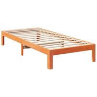 Bedframe zonder matras massief grenenhout wasbruin 80x200 cm - thumbnail