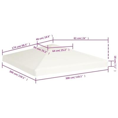 VidaXL Prieeldak 310 g/m² 3x3 m crèmewit VidaXL Prieeldak 310 g/m² 3x3 m crèmewit