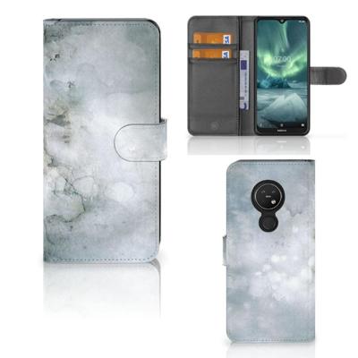 Hoesje Nokia 7.2 | Nokia 6.2 Painting Grey | Portemonnee hoesje Hoesje Nokia 7.2 | Nokia 6.2 Painting Grey | Portemonnee hoesje
