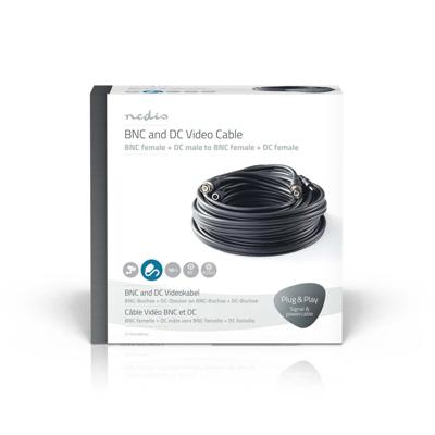 CCTV-beveiligingskabel BNC / DC | RG59 | 10 m | Voorgemonteerde connectoren