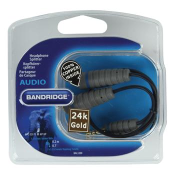 Stereo Audiokabel 3.5 mm Male - 2x 3.5 mm Female 0.20 m Blauw