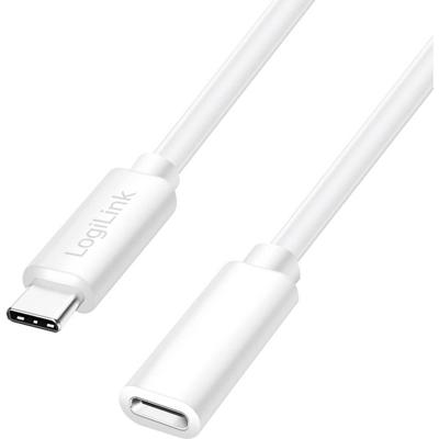 LogiLink CU0220 USB-C-kabel USB 2.0 USB-C stekker, USB-C bus 1.00 m Wit