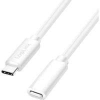 LogiLink CU0220 USB-C-kabel USB 2.0 USB-C stekker, USB-C bus 1.00 m Wit - thumbnail