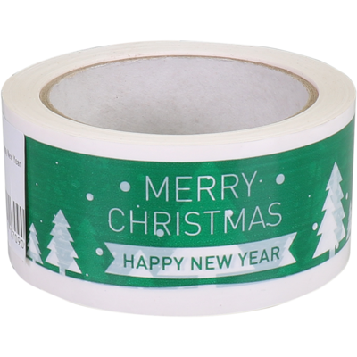 Dozensluittape | Merry Christmas | PVC | 50mm | 66m | groen/wit
