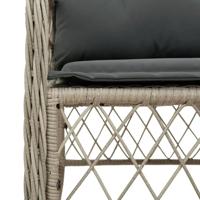 Tuinstoelen 2 st met kussens poly rattan lichtgrijs - thumbnail