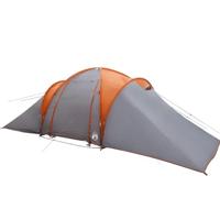 Koepeltent 6-persoons waterdicht grijs en oranje - thumbnail