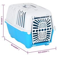 VidaXL Reismand 48x31,5x33 cm polypropeen wit en blauw - thumbnail