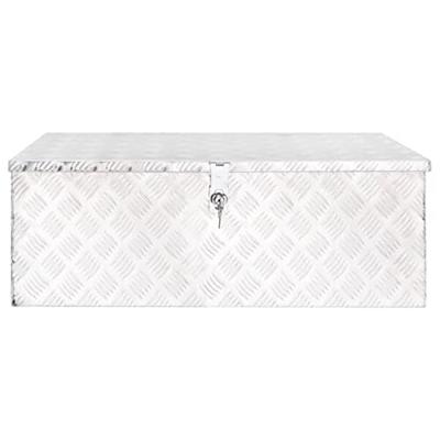 VidaXL Opbergbox 90x47x33,5 cm aluminium zilverkleurig VidaXL Opbergbox 90x47x33,5 cm aluminium zilverkleurig