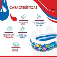 Familiezwembad 8-vormig met print van zeedieren - thumbnail