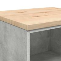 Garagekast 60x51x85 cm massief grenenhout betongrijs - thumbnail