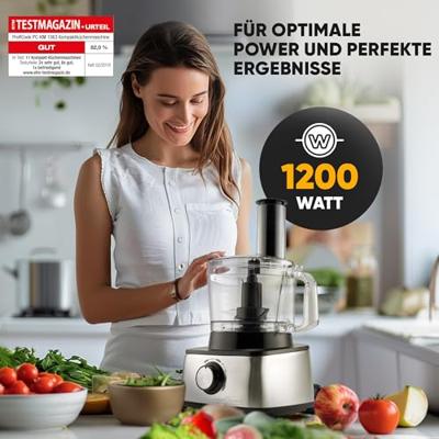 Profi Cook PC-KM 1063 Foodprocessor 1200 W Zwart, Zilver