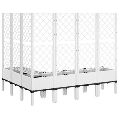 Plantenbak met latwerk 160x120x142 cm polypropeen wit Plantenbak met latwerk 160x120x142 cm polypropeen wit