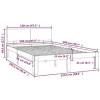 Bedframe massief grenenhout wit 120x200 cm - thumbnail