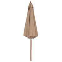 VidaXL Parasol met houten paal 300 cm taupe - thumbnail