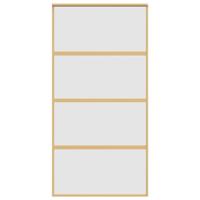 VidaXL Schuifdeur 102,5x205 cm mat esg-glas en aluminium goudkleurig - thumbnail