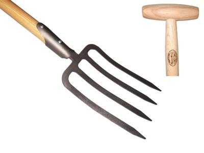 De Wit Spitvork 4 tands met dul essen steel 80cm dewit