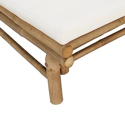 2-delige Loungeset met kussens bamboe crmewit