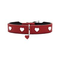 Hunter 69908 hond & kat halsband Rood, Wit Leer L-XL Standaard halsband - thumbnail