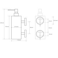 Zeepdispenser Sapho X-Round Hangend 540 ML Chroom - thumbnail
