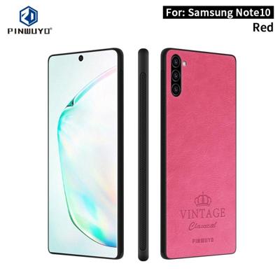 For Galaxy Note10 PINWUYO Pin Rui Series Classical Leather PC + TPU + PU Leather Waterproof And Anti-fall All-inclusive Protective Shell(Red)