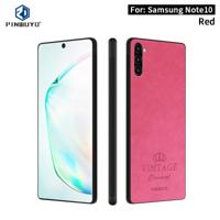 For Galaxy Note10 PINWUYO Pin Rui Series Classical Leather PC + TPU + PU Leather Waterproof And Anti-fall All-inclusive Protective Shell(Red) - thumbnail