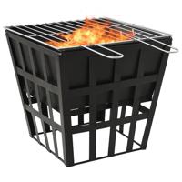 VidaXL Vuurplaats en barbecue 2-in-1 34x34x48 cm staal - thumbnail