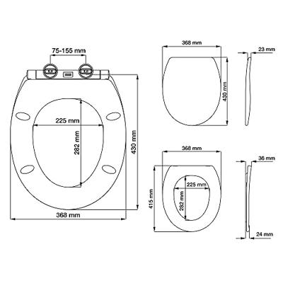 Toiletzitting Tiger Boston Softclose Duroplast Chroom Wit